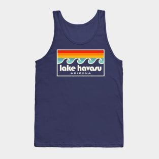 Lake Havasu Retro Vintage Style Distressed Sunset Waves Tank Top